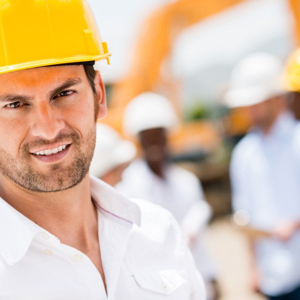 Male civil engineer working at a construction site