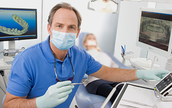 Dentist with mask